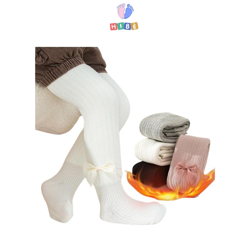 QC Quần len dệt Hi.Bé Họa tiết cổ chân đính nơ cho bé từ 6-12 tháng QT001