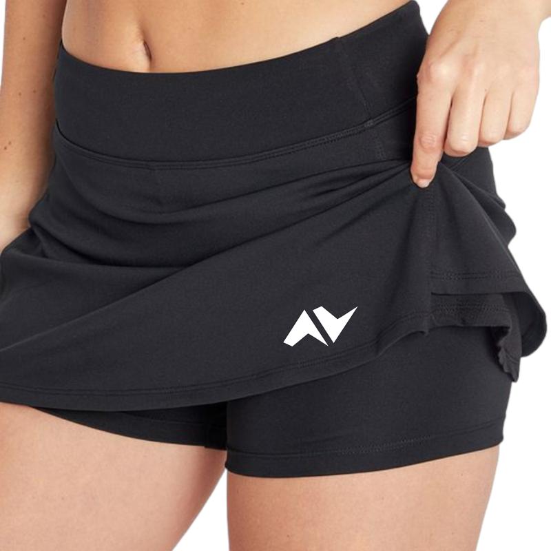 2 IN 1 Legging pendek Rok short shot Olahraga Wanita  Sport Jogging Sepeda Lari Zumba Senam Aerobik gym Celana 2