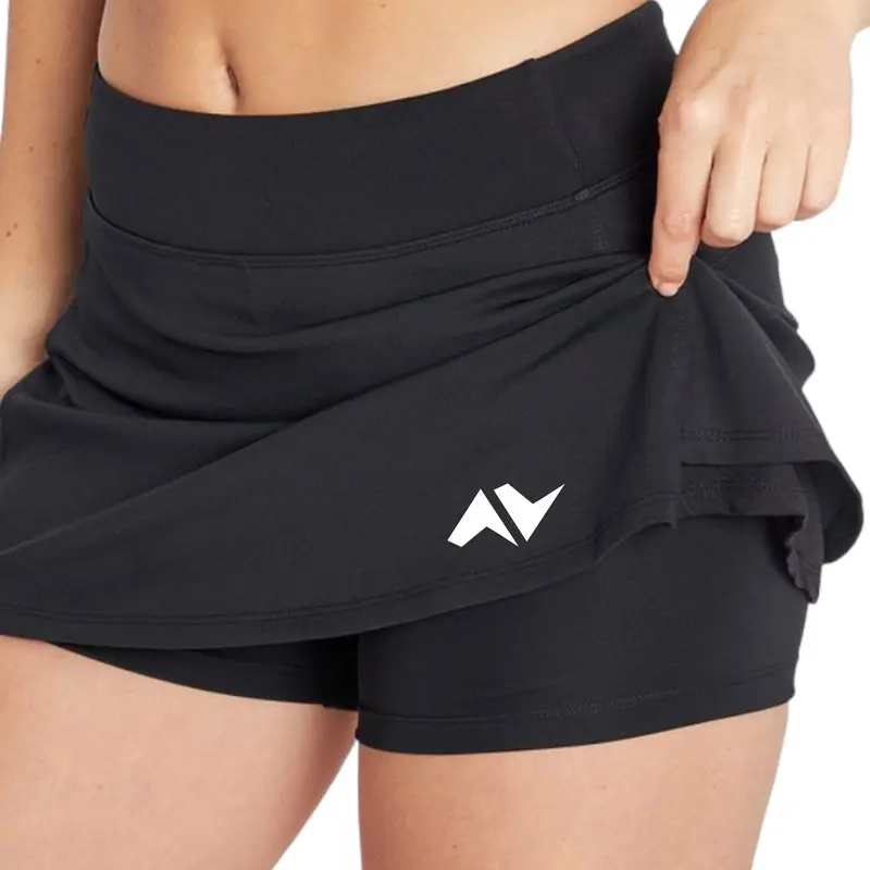 2 IN 1 Legging pendek Rok short shot Olahraga Wanita  Sport Jogging Sepeda Lari Zumba Senam Aerobik gym Celana 2