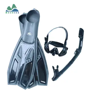 Mounsea Fin Mask Snorkel Set 3-pieces Profession Combination Full Dry Snorkeling Diving