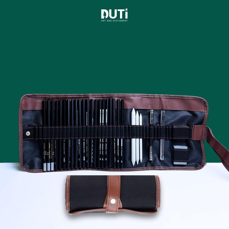 Bộ Dụng Cụ Vẽ Tranh Maries, Đầy đủ 29 phụ kiện chất lượng cao, Vẽ phác thảo, Chân dung, Chính Hãng - Họa Cụ DUTi