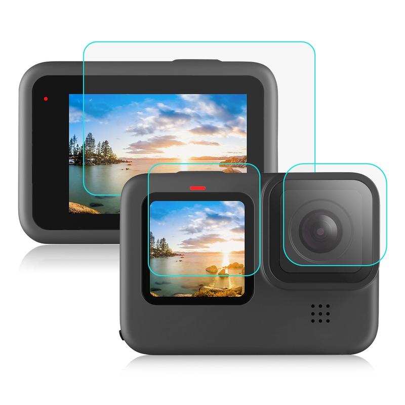  PULUZ for GoPro HERO12 Black  11 Black  10 Black  9 Black Lens + LCD Display 9H 2.5D Tempered Glass Film 