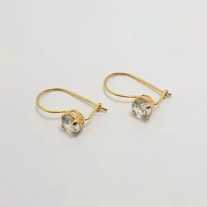 Anting Desi Emas Muda Mata Putih Bulat 1/2 Gram
