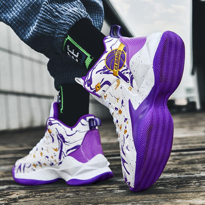 Product Introduction of Spot high-top basketball shoes men's shoes grip mesh leather sports shoes for junior high school students combat sneakers 11