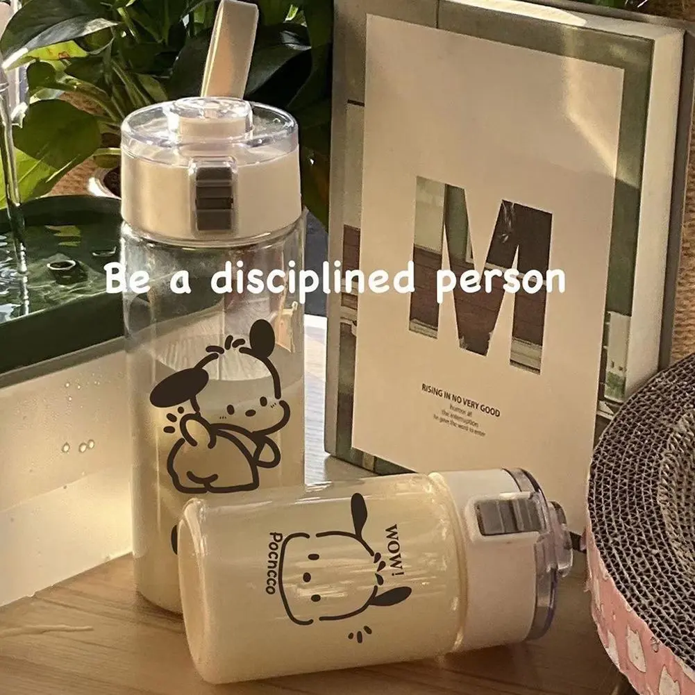 350/550ML Transparent Water Bottle Plastic Portable Leak Proof Drink Cup For Student Kids Water F6L7