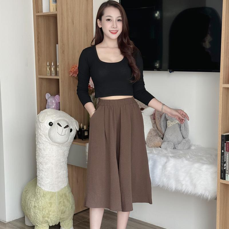 [GIÁ TẬN XƯỞNG] Quần giả váy lưng cạp cao có bigsize ống rộng chất mềm mát MÃ Q001 Women