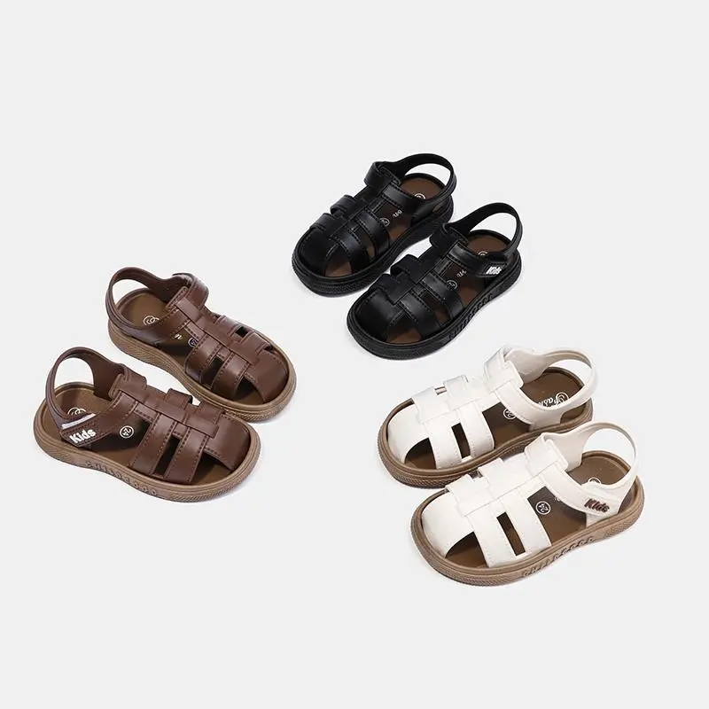 ZOOMKIDS YN-R12 Sandal Anak Korean Style Fashion Balita Sepatu Putih Soft Premium Strap Velcro Mesh Breathable Versatile Sneakers Nyaman Di Pakai Elastis Lentur Rekomend Kids Fashion Unisex Perempuan 3 WARNA BLACK WHITE BROWN