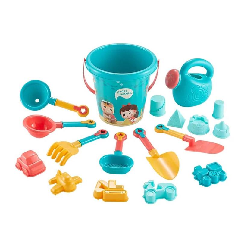 Product Introduction of Travel Beach Toys  Beach Toys Set With Sand Rake Watering Can Bucket Shovels Rakes Models Play Tools 21