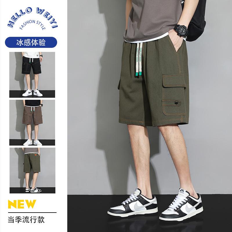Shorts Men's Summer Wear Pure Cotton Thin Workwear Fifth Pants Men Fashion Brands Loose plus Size Sports and Leisure Pants 2