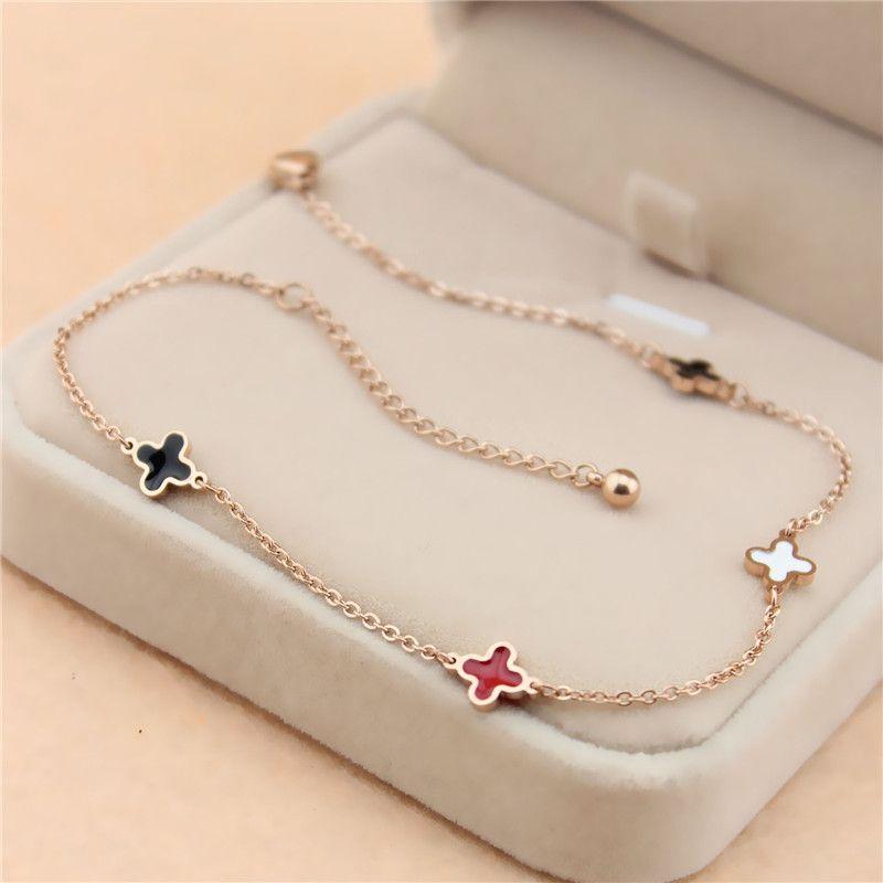 Lắc Chân Cỏ Ba Lá Mini, Chất Liệu Thép Titan Màu Vàng Hồng, Dành Cho Học Sinh Nữ, Phong Cách Hàn Quốc, Thiết Kế Đơn Giản Và Ins, Nhẫn Mắt Cá Chân, Trang Sức Người Có Ảnh Hưởng Trực Tuyến, Không Phai Màu Móc Khóa.vòng cổ nhắc nhở 44 0