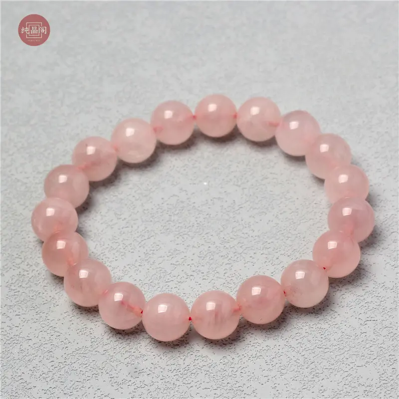 Manik Longgar Kristal Merah Jambu, Aksesori Barang Kemas DIY, Saiz Brazil, Manik Bulat Kristal Merah Jambu rose quartz crystal bracelet aura original