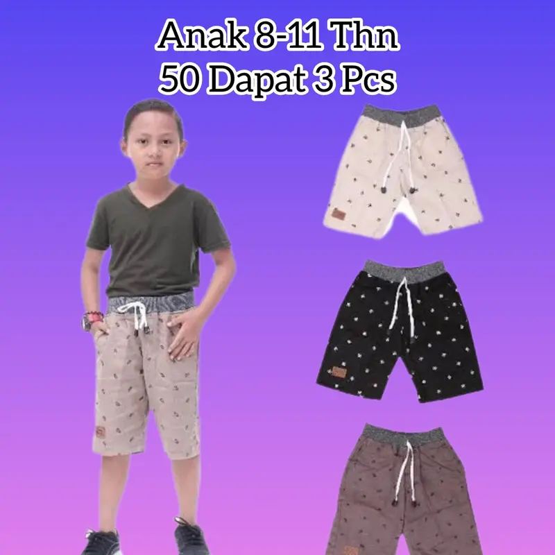 Fashion Celana Motif Anak 8-11 Tahun 50 Dapat 3 Pcs 0