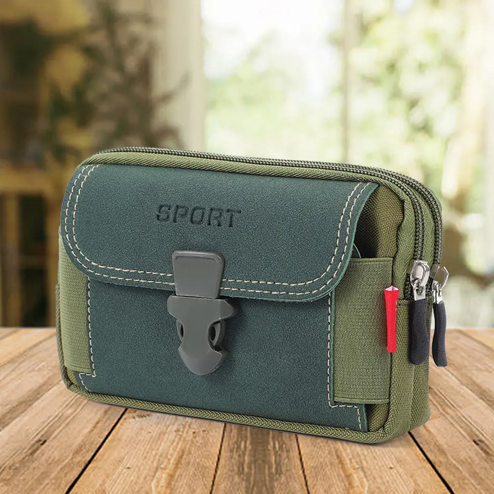 Outdoor Canvas Waist Bag Sport Casual Men Phone Purse Zipper Belt Bum Pouch