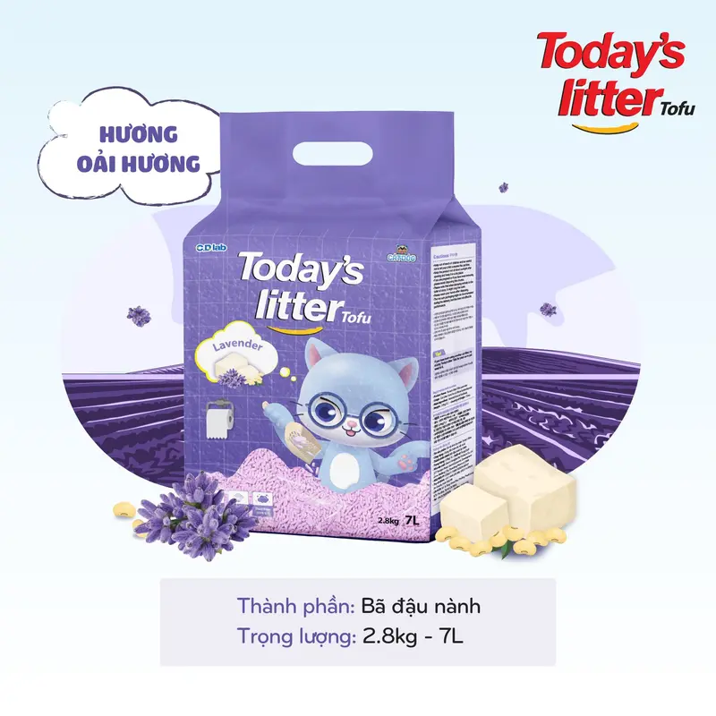 CÁT VỆ SINH ĐẬU NÀNH CHO MÈO - TODAY'S LITTER TOFU (7L) 1