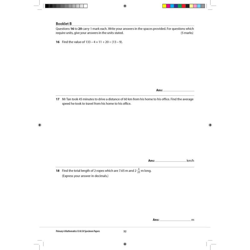 Product Introduction of Primary 6 Mathematics CA & SA Specimen Papers/Singapore Syllabus/Assessment Book | PSLE Challenging Math Mock Exam Paper 10