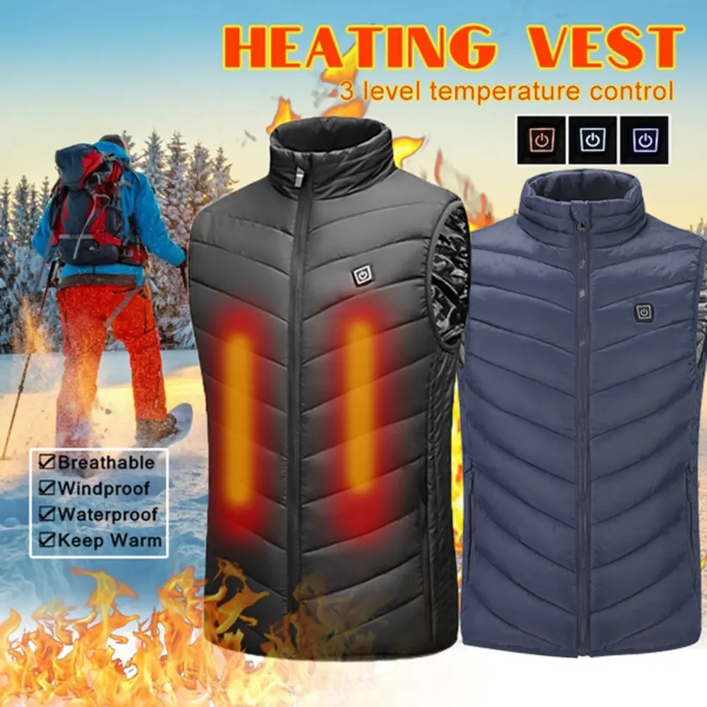 Voidistar-Áo Vest Sưởi Điện Cho Nam, Có Thể Giặt Được, Không Tay, USB, Áo Khoác Giữ Nhiệt Mùa Đông