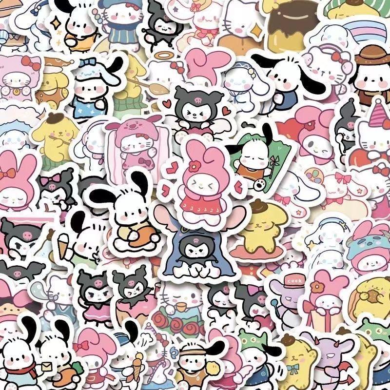 Product Introduction of Set 100 Sticker Sanrio Vẽ Tay Cute, Nhãn Dán Trang Trí Góc Học Tập, Vali Mũ Bảo Hiểm, Laptop, Phụ Kiện Dễ Thương 15