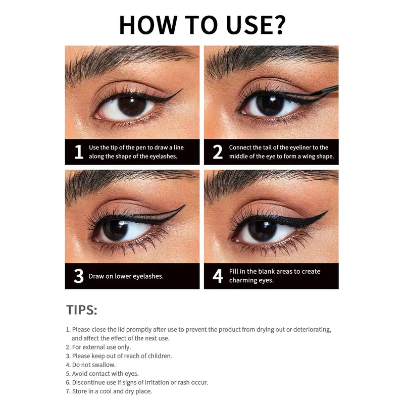 Long Lasting Liquid Eyeliner, 1 Count Matte Quick Drying Waterproof Eyeliner Pen, Professional Daily Makeup Accessories, Eye Makeup Products 7