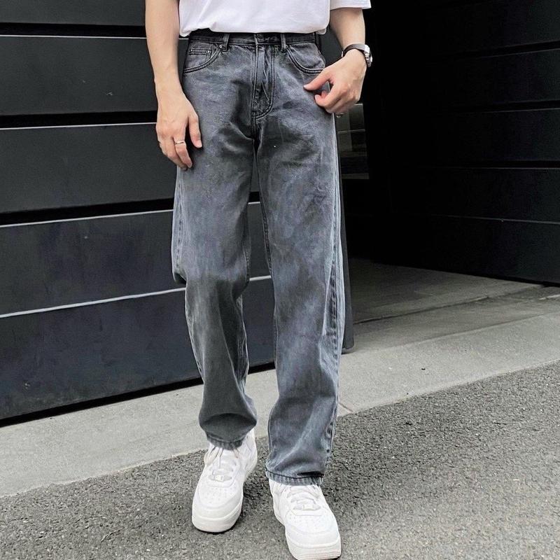 Quần Jean nam ống xuông màu xám hot trending hàn quốc 2024 Menswear Pants quan quan jean