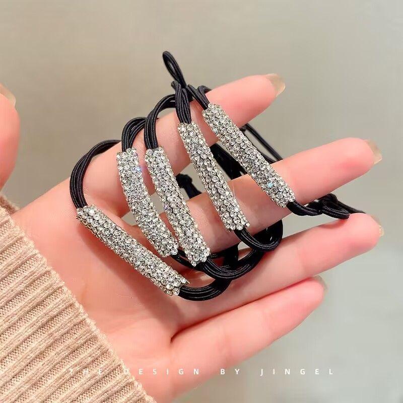 Product Introduction of Dây Buộc Tóc Kim Cương Giả, Hàng Mới Về, Dành Cho Người Lớn, Dây Buộc Tóc Đuôi Ngựa Cao Cấp, Dây Cao Su Nữ, Dây Buộc Tóc, Độ Đàn Hồi Cao, Thích Hợp Làm Búi Tóc 7
