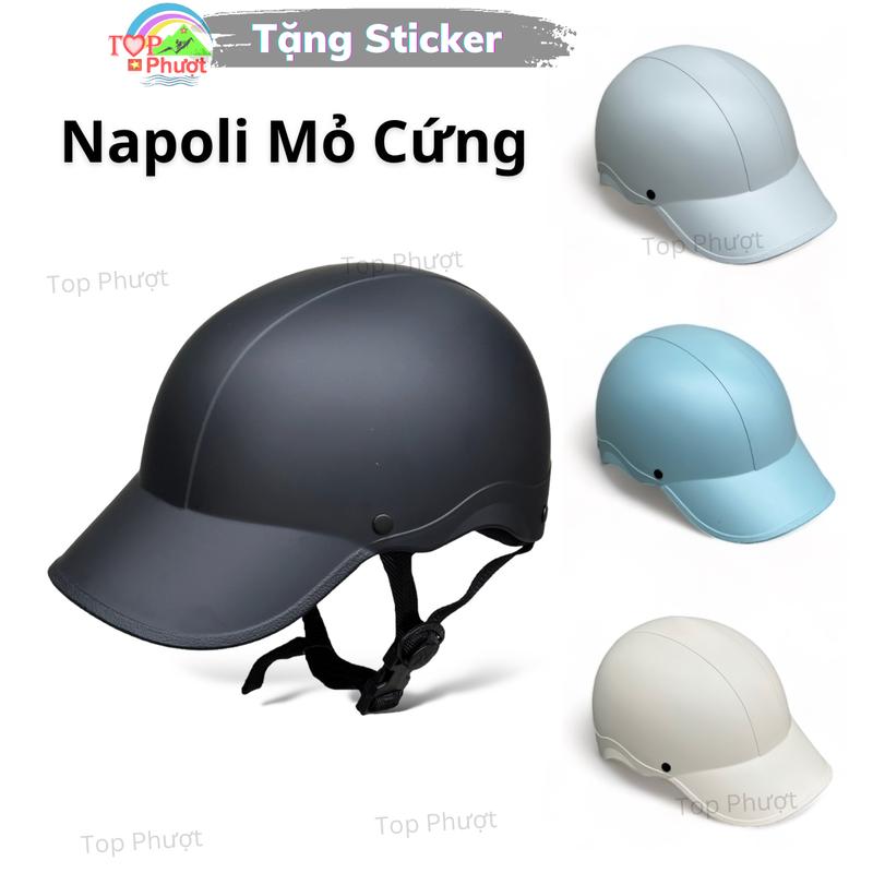 Mũ bảo hiểm lưỡi trai Napoli N088   Helmet, nón bảo hiểm 1/2 kết cứng, mỏ liền, nón sơn dành cho nam nữ, bảo hành 12 tháng