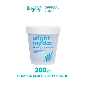 Brighty Bright My Day BMD Pomegranate Body Scrub 5x Powerful Brightening 6x Hydrations Pomegranate Antioxidant Niacinamide Gluthatione Shea Butter scrub badan untuk permanen BPOM body scrub terlairs