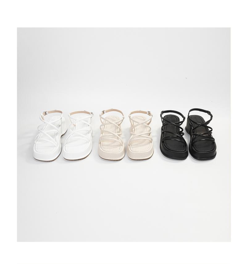 Product Introduction of EROSSKA - Giày sandal nữ đế xuồng dây quai mảnh cao 6cm màu nude - SB014 3