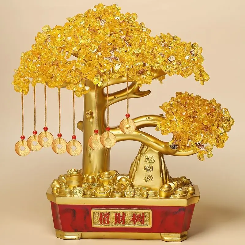 Citrine Pachira Macrocarpa Cornucopia Decoration Living Room Decoration Craft Fortune Opening Gift Hallway Wine Cabinet Study