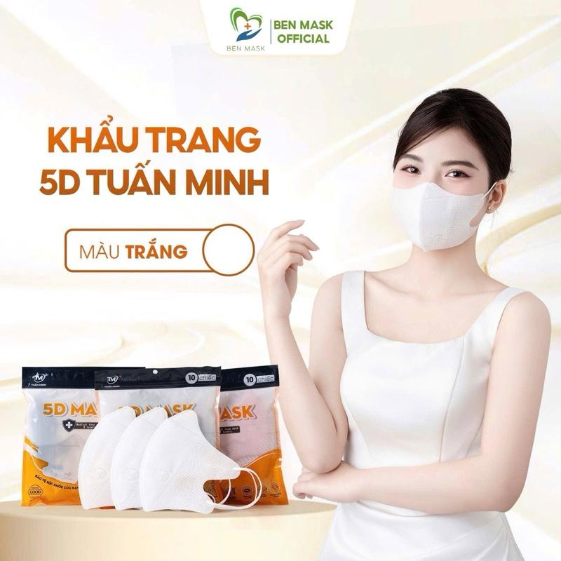 Thùng 200 chiếc khẩu trang 5D Tuấn Minh MASK đủ màu ôm mặt