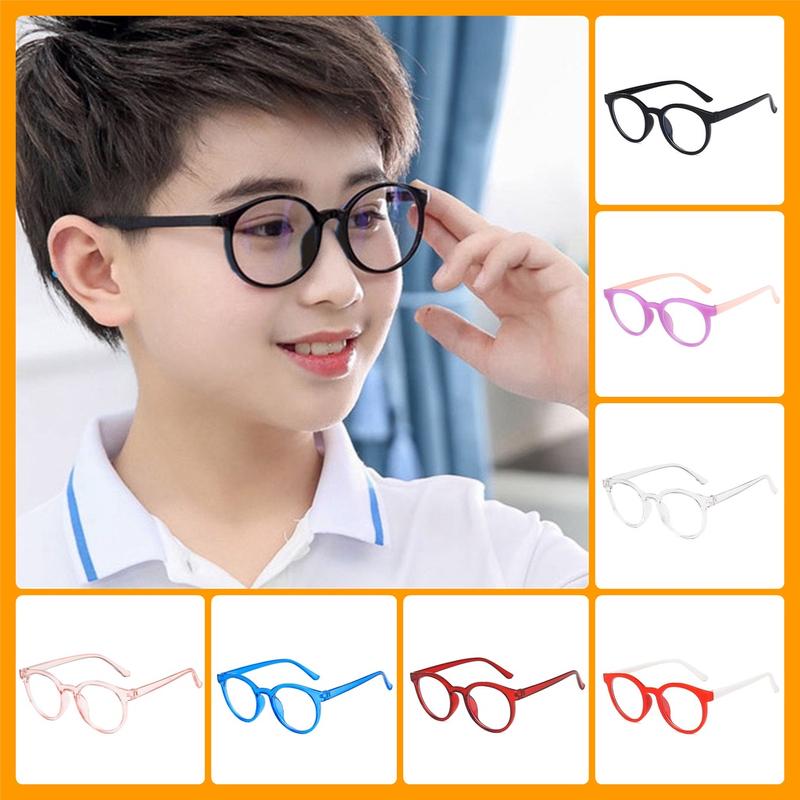   Mã HY2801  Kính 0 độ tròng tròn chống ánh sáng xanh cho bé gọng cổ điển phù hợp học online trên máy tính 