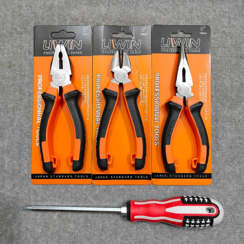   TẶNG TUA VÍT  Combo 3 cây kìm Lw kìm điện kìm cắt và kìm nhọn chất thép Cr-v 