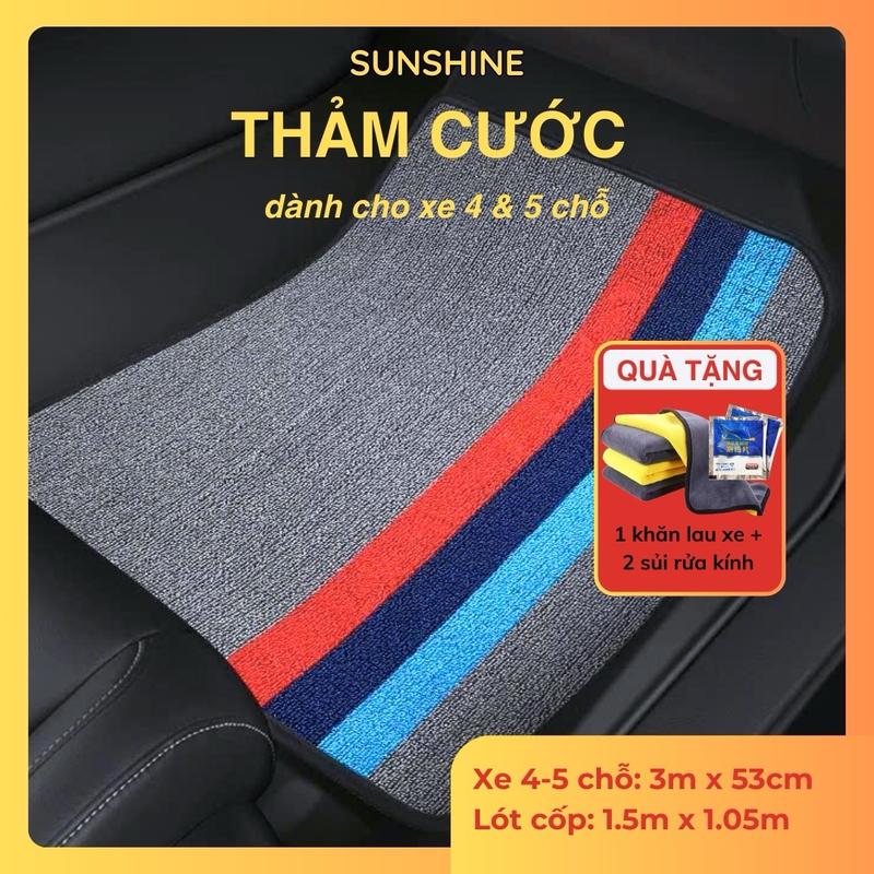 [4-5 chỗ] [Nguyên cuộn] Thảm cước lót xe ô tô 4-5 chỗ kích thước dài 3m x 53cm và lót cốp 1.5m x 1.05m, 2m x 1.05m