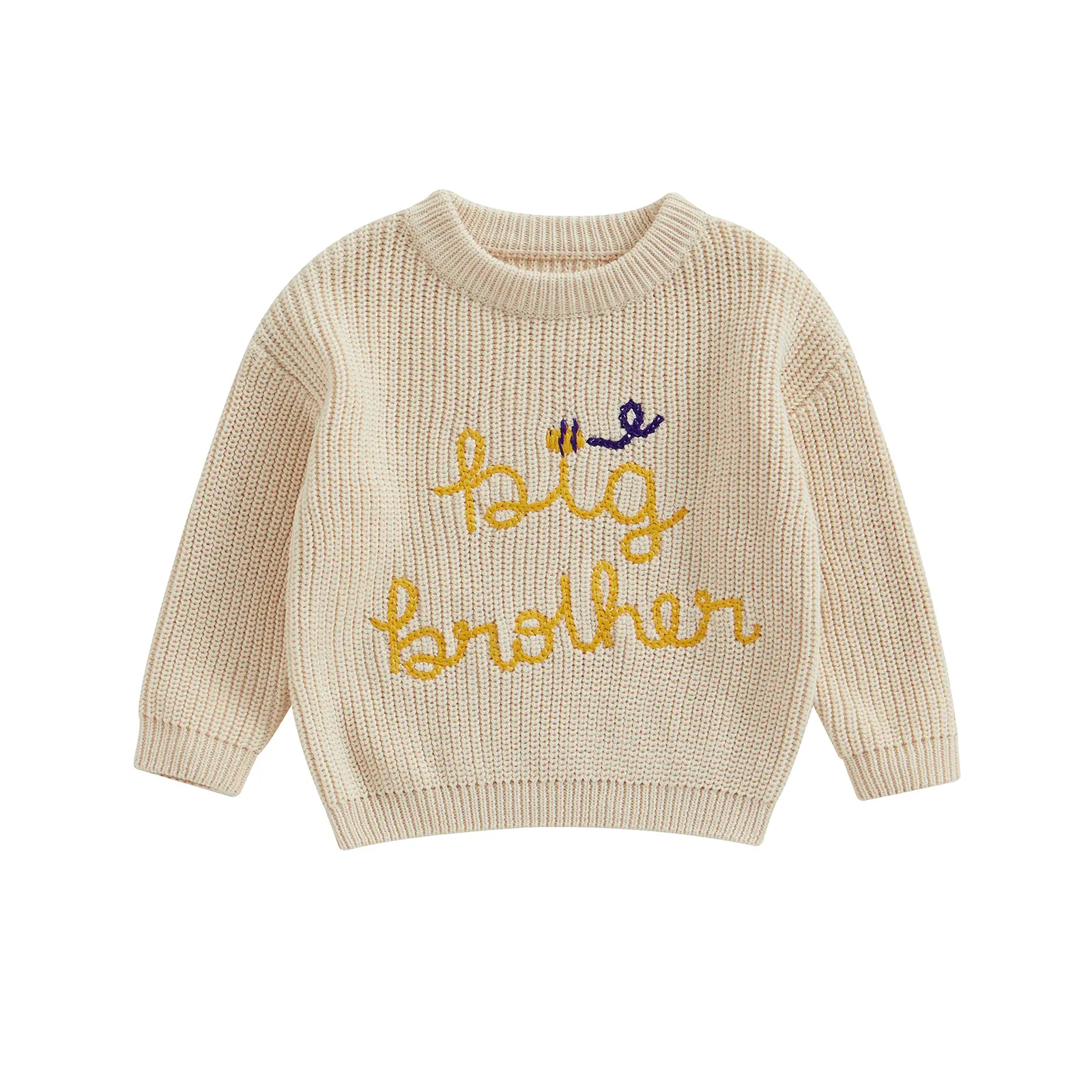 Baby Sweater, Long Sleeve Crew Neck Letters Winter Warm Knit Pullover Sweater Infant Clothes for Girls Boys