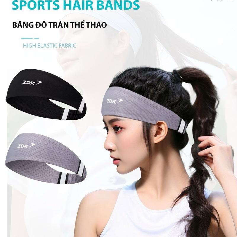 Băng đô trán thể thao ZDK T1 chính hãng cao cấp nam nữ giá rẻ thấm hút mồ hôi co dãn 4 chiều không đường may phù hợp tập gym chạy bộ cầu lông bóng chuyền yoga tennis đá bóng bàn màu đen xám