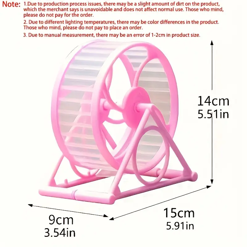 1pc Flat Hamster Wheel, Small Pet Jogging Sports Running Wheel, Hamster Cage Accessories Toys, Small Animals Exercise, Pet Supplies 2