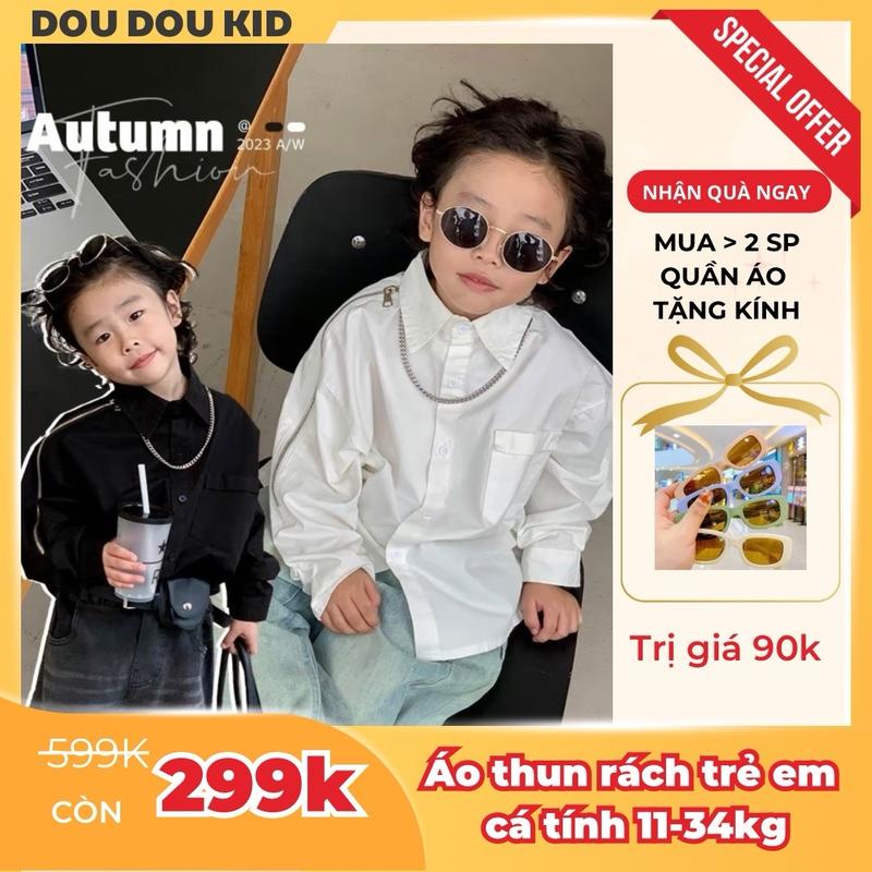 XẢ KHO SMK - Áo Sơ Mi Khoá Cá Tính Bé Trai 10-34kg By DOUDOU KID