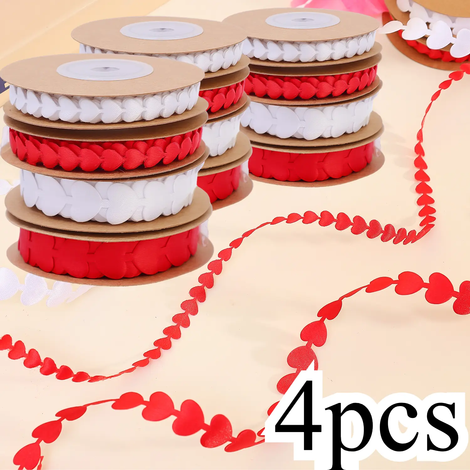 1/4pcs 5m Embossed Love Ribbon Wedding Decoration Lover Gift Packaging ...