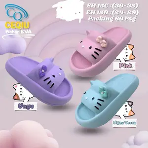 sandal kucing anak perempuan , bahan karet sandal ukuran no 24-29 sampai 30-35