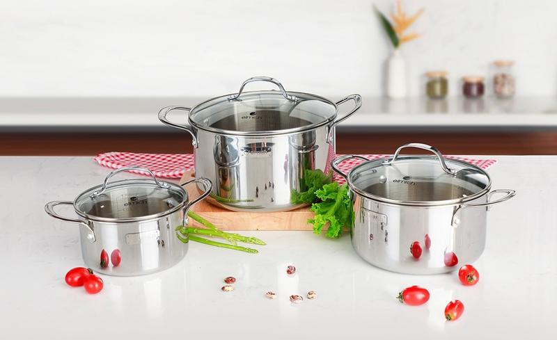 Product Introduction of Bộ 3 nồi inox Elmich 2103OL đáy liền size 18,20,26cm bảo hành 5 năm 5