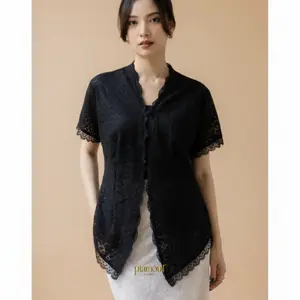 LESTARI TOP Kebaya Modern Outer Lace Brukat Mix Renda Atasan Blouse Wanita Elegan Wisuda Formal Casual Mewah Muslim Kondangan