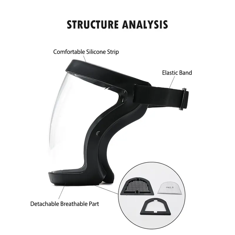 Safety Face Shield Pelindung Wajah Anti Kabut Pelindung Percikan Debu UV400 5