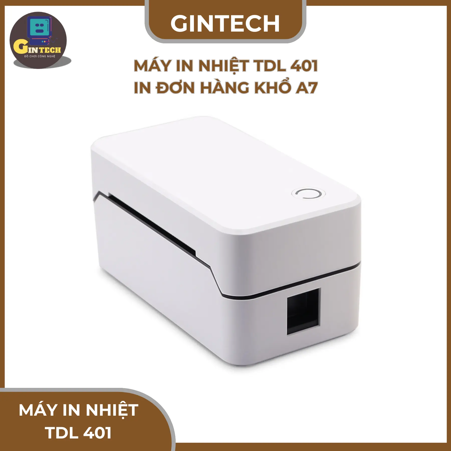 Máy in đơn hàng TDL 401H in từ điện thoại + máy tính + laptop, khổ in A7,đơn sàn TMĐT, mã vận chuyển, tem