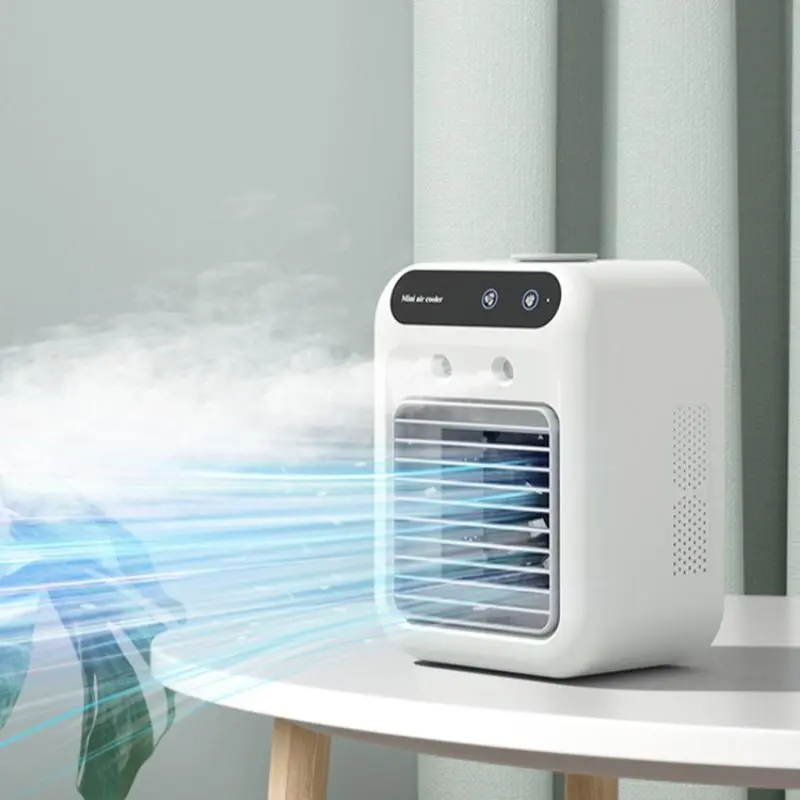 Portable Air Cooling Fan, USB Rechargeable Mini Air Conditioner Fan, Desktop Fan for Home and Office Use, Compact Design Fan for Portability and Optimal Comfort
