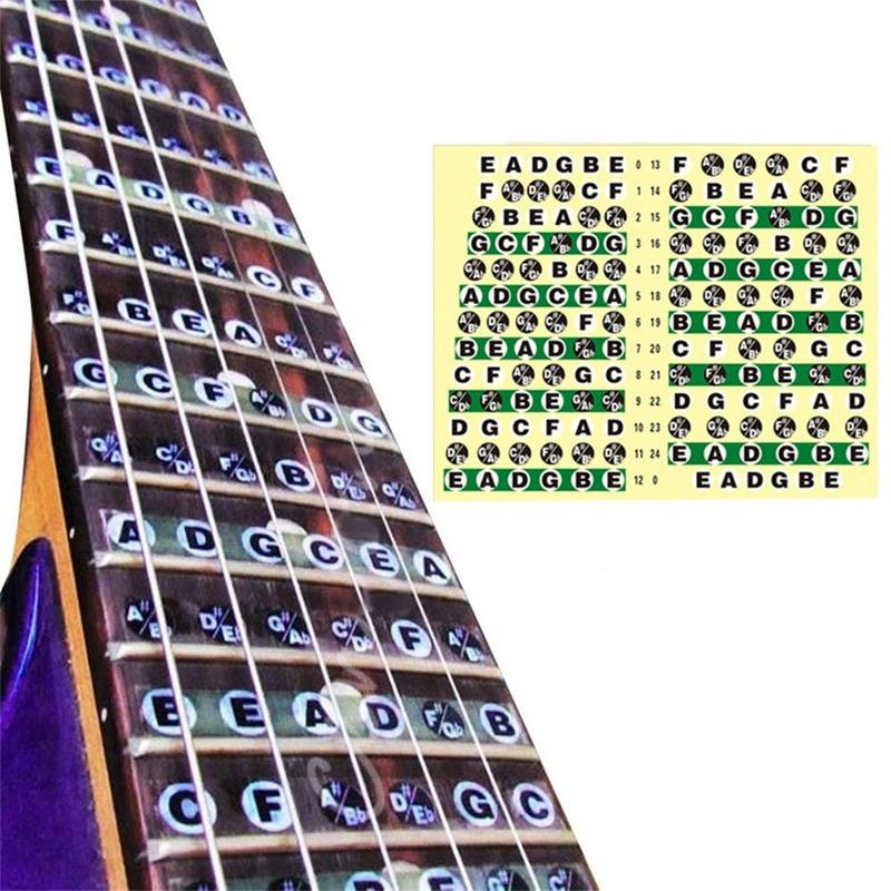 Product Introduction of BEHUO Musical Instrument Guitar Accessories Beginner Electric Guitar Musical Scale Fingerboard Stickers Guitar Note Sticker Guitar Scales Stickers Fretboard Sticker Guitar Chord Stickers 7