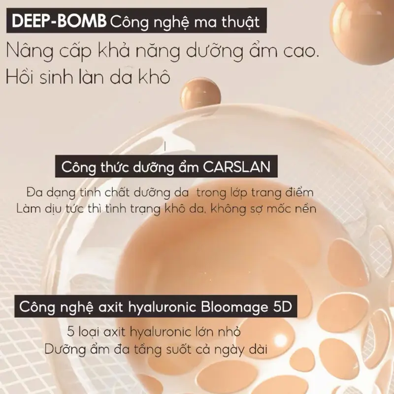 [Tặng Kem Lót Mini+Bông Mút] Kem Nền Honey Beauty Dạng Lỏng Kiểm Soát Dầu Lâu Trôi Chống Thấm Nước, Mỏng Nhẹ 2