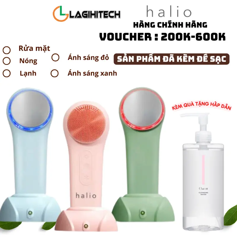 Máy Rửa Mặt Massage Tích Hợp Liệu Pháp Ánh Sáng Và Nhiệt Halio Multi-Task Cleansing & Massaging Device - Hàng Chính Hãng 0