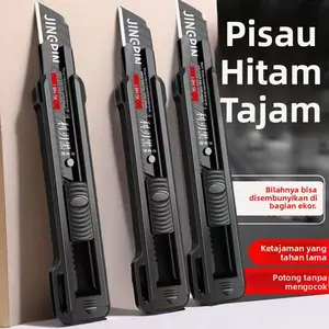 Cutter Serbaguna Logam Hitam – Pisau Tajam untuk Kantor, Gudang, dan Kerajinan