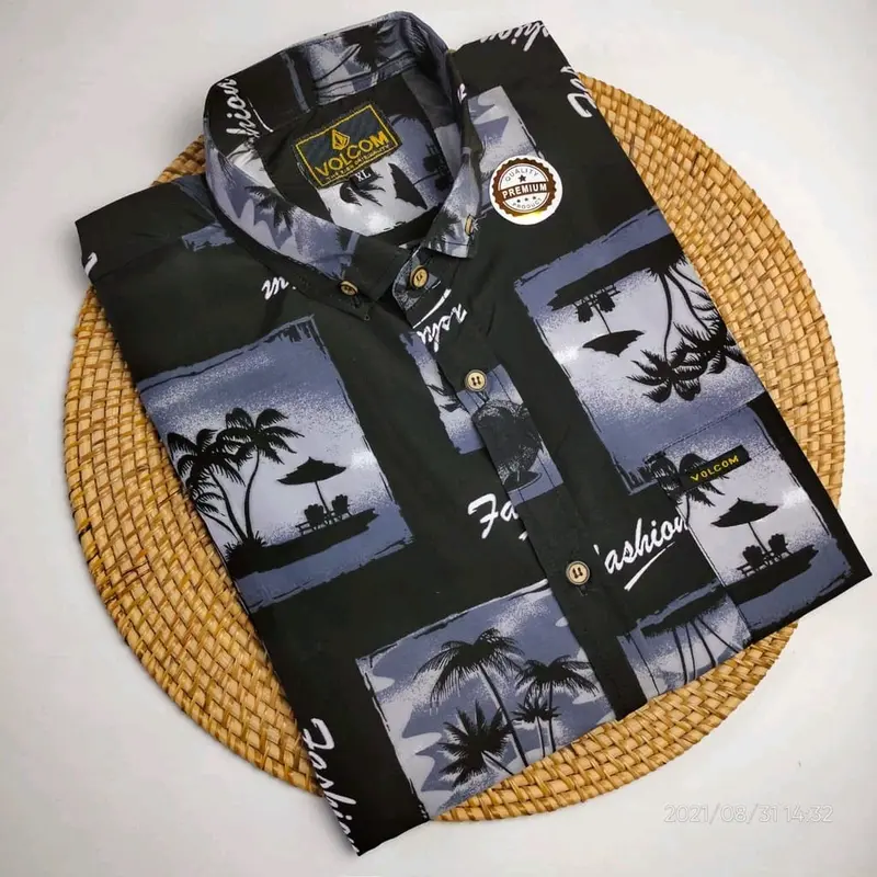 kemeja hawai motif pria lengan pendek print 3