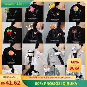 Kerongsang Mewah Gebu, Comel Gaya Jepun, Panda, Dinosaur, Cinnamoroll, Anak Patung Rantai Pin, Loket Beg galas Gaya Korea, Bergaya Clips