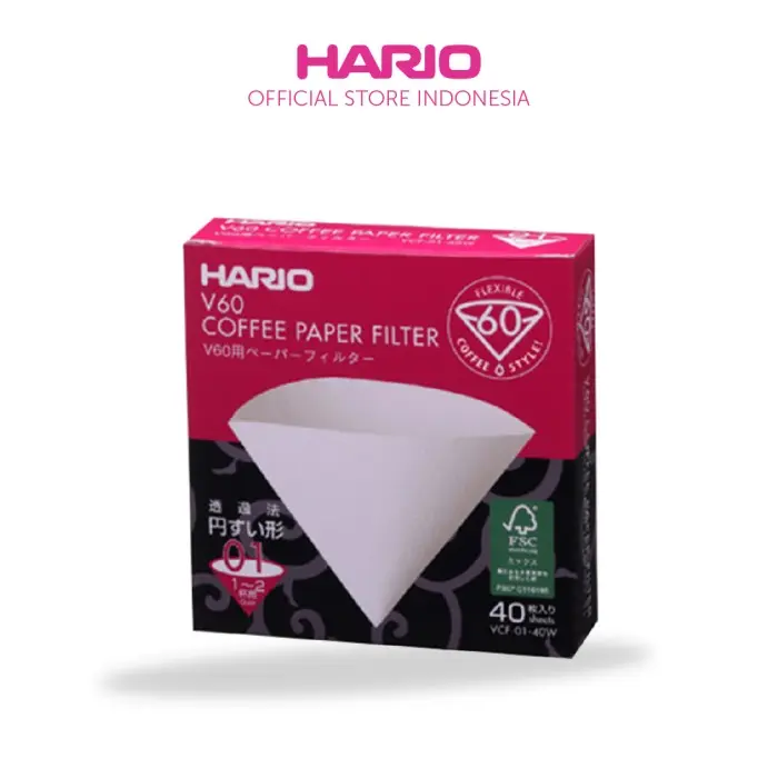 Hario Paper Filter V60 Dripper 01 40 Sheets VCF-01-40W